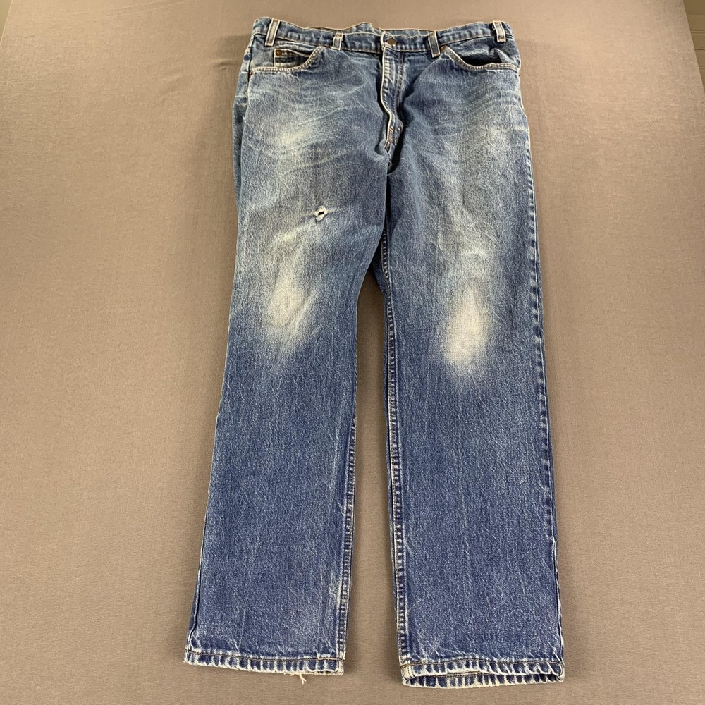 VTG Levis 40559 Jeans Mens 38x30 (Fits 36x29) Blue Straight Denim Orange Tab 80s - Picture 5 of 16